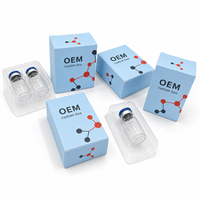 Lot de boîtes personnalisées en papier holographique écologique pour échantillons de peptides, flacons de 3ml/5ml/10ml, paquets de 1 à 10 unités avec ou sans fenêtre