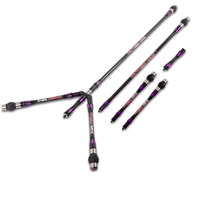 Ensemble de stabilisateur de barre d'équilibre de tir à l'arc Stabilisateur d'arc en fibre de carbone et tige de poteau d'extension de barre en V pour arc classique et arc à poulies