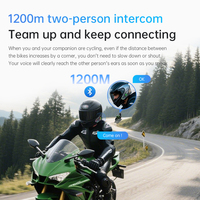 Casque de moto SF20Pro pour interphone avec portée de 1200 m, batterie de 45 h, triple réduction de bruit, étanche IP67, audio haute fidélité