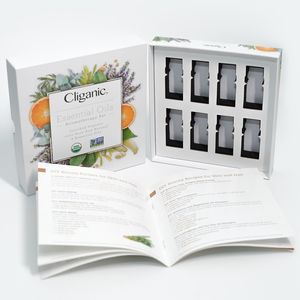 2件两件式方形礼品盒包装高级顶部和底部盒精油纹理礼品盒，带插入物 - Product Image 4