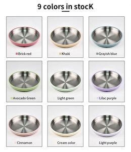 Assiette ronde pour bébé en acier inoxydable 304 antidérapante avec couvercle, sans BPA, de qualité alimentaire, vaisselle écologique pour l'alimentation - Product Image 3