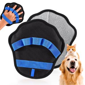 Gants de toilettage pour animaux de compagnie, noirs et rouges, avec brosse ronde, pour chats et chiens, anti-statique, pour le nettoyage - Product Image 5
