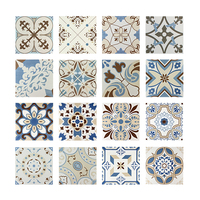 Carreaux de Sol en Porcelaine 20x20 cm HD, Motifs Imprimés Faits à la Main, pour Cuisine et Salle de Bain