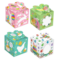 Fête à thème de Pâques Faveur Goodie Boîtes en papier Lapin Oeuf Poussin Conception pour la nourriture pour stocker des bonbons Traiter Cookie