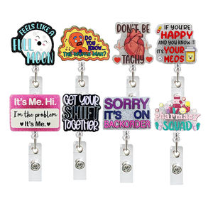 A-038 gros acrylique rétractable <span class=keywords><strong>porte</strong></span>-<span class=keywords><strong>Badge</strong></span> travail médical <span class=keywords><strong>porte</strong></span>-<span class=keywords><strong>Badge</strong></span> paillettes amusant infirmière <span class=keywords><strong>Badge</strong></span> bobine cadeaux pour les infirmières - Product Image 4