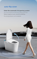Toilettes intelligentes personnalisées à commande vocale, toilettes automatiques avec éclairage d'ambiance, toilettes intelligentes pour chambre d'hôtes haut de gamme