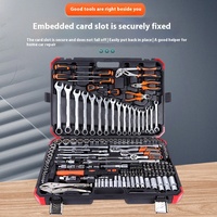 Ensemble d'outils de réparation automobile en nickel perlé à double usage de 180 pièces, clé à cliquet manuelle avec garantie de 1 an sur le boîtier