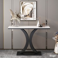 Console d'entrée murale en marbre de luxe léger, étagère de rangement, meuble simple, table d'appoint semi-circulaire, style chinois pour la maison