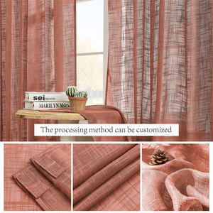 Voilages Voile Gaze Effet <span class=keywords><strong>Lin</strong></span> Semi-Transparents, Rideaux de Fenêtre Texturés Doux à Œillets pour Salon et Chambre à Coucher - Product Image 4