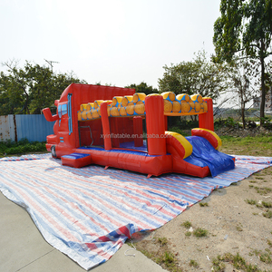 Castello Gonfiabile a Forma di Camion dei Pompieri Rosso per Feste per Bambini in Vendita - Product Image 4