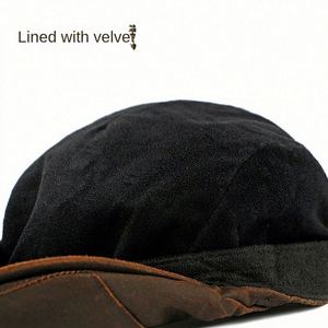 Nouvelle casquette béret plate rétro britannique pour homme en coton lavé avec bande élastique – Collection Automne Hiver - Product Image 3