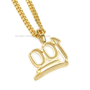 Hip-hop <b>copper</b> men's jewelry micro-inlaid zircon 100-point pendant. - Product Image 2