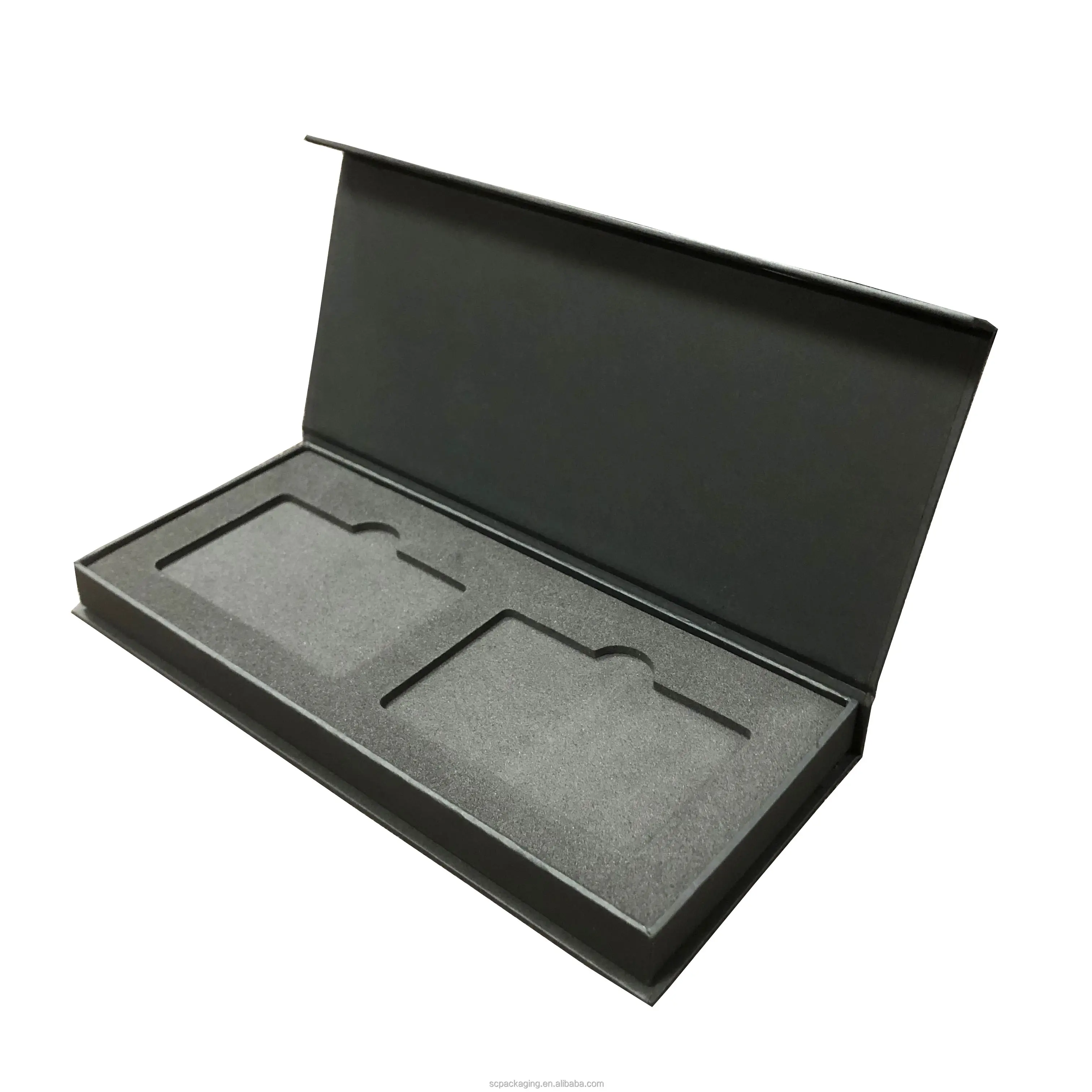 無料サンプルブランドロゴカスタム紙包装ボックス2スロット金属クレジットカードクレジットカードギフトボックス