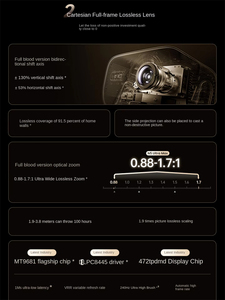 โปรเจคเตอร์เลเซอร์ JMGO N5 Ultra 4K UHD ความสว่าง 6000 ISO Lumens ปรับตำแหน่งได้ 130% หน่วยความจำ 8GB+128GB สำหรับเล่นเกมที่บ้าน โปรเจคเตอร์เลเซอร์ JMGO N5 Ultra 4K - Product Image 2