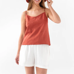 Estate popolare nuova moda abbigliamento donna senza maniche canotta in lino Casual senza maniche canotta in lino - Product Image 4