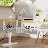 Plateaux de treillis métallique sans perceuse sous le support de stockage de plateau de gestion de câble de bureau