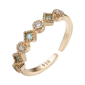 Joyería fina, anillo abierto de Plata de Ley 925 con cristal, anillos de moda elegantes, joyería personalizada de alta calidad, moda W - Product Image 2