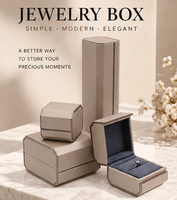 Boîte à bijoux octogonale en PU de haute qualité, logo personnalisé imprimé, boîte à bagues, pendentifs, boucles d'oreilles, boîte à bibelots pour cadeau de mariage, demande en mariage