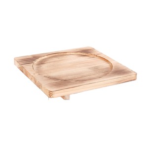 Solid wood casserole tray base, thickened anti-scalding iron plate/wooden <b>board</b> heat insulation <b>mat</b> for barbecue charcoal - Product Image 2