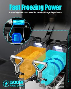 Máquina de Granizados de 1.6 Galones (3L*2) para Uso Comercial y Doméstico, Máquina de Bebidas Congeladas sin Hielo para Margaritas, para Fiestas/Bares - Product Image 6