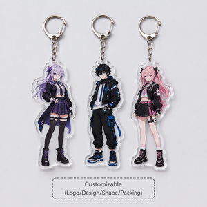 Custom Design Acrylic Keychain Clear Double Sided Printed <b>Cute</b> Cartoon Plastic <b>Keyring</b> 3D Anime Acrylic Key Chain - Product Image 1