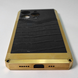 เคสโทรศัพท์มือถือ OEM หรูหรา ชุบทองแท้ 2-in-1 รับสั่งทำลายหนังจระเข้ หนังวัว ลายหนังจระเข้ สำหรับ <span class=keywords><strong>iPhone</strong></span> - Product Image 4