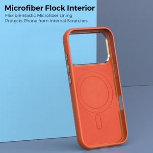 Funda Magnética de Cuero con Textura de Fibra de Carbono de Lujo para iPhone 17 14 15 16 Pro Max 17 Air, Funda Protectora con Carga Inalámbrica - Product Image 6