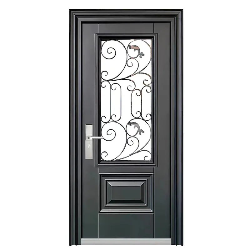 Security Steel Doors Front Entry Metal Door Exterior Waterproof High Quality from China steel doors with glass for home