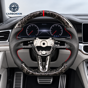 Volant sport à fond plat en fibre de carbone et cuir personnalisé pour Mazda 3 6 CX3 CX4 CX5 CX50 CX30 CX8 CX9 CX90 MX5 2017 - Product Image 4