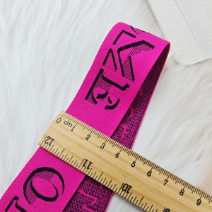 HH4K Custom Logo Nylon <b>Webbing</b> Jacquard Straps Sustainable 32cm Letter Multi-Color Knitted Elastic Plain Tape Underwear - Product Image 5