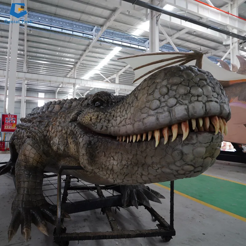 CCAA63 Life size animatronic crocodile model wild animal realistic simulation purusaurus for park