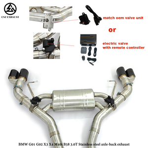 En stock - Échappement Valvetronic CSZ X3 M40i Catback pour BMW G01 X3 G02 X4 M40i B58 3.0T - Système d'échappement à soupapes avec télécommande - Product Image 2