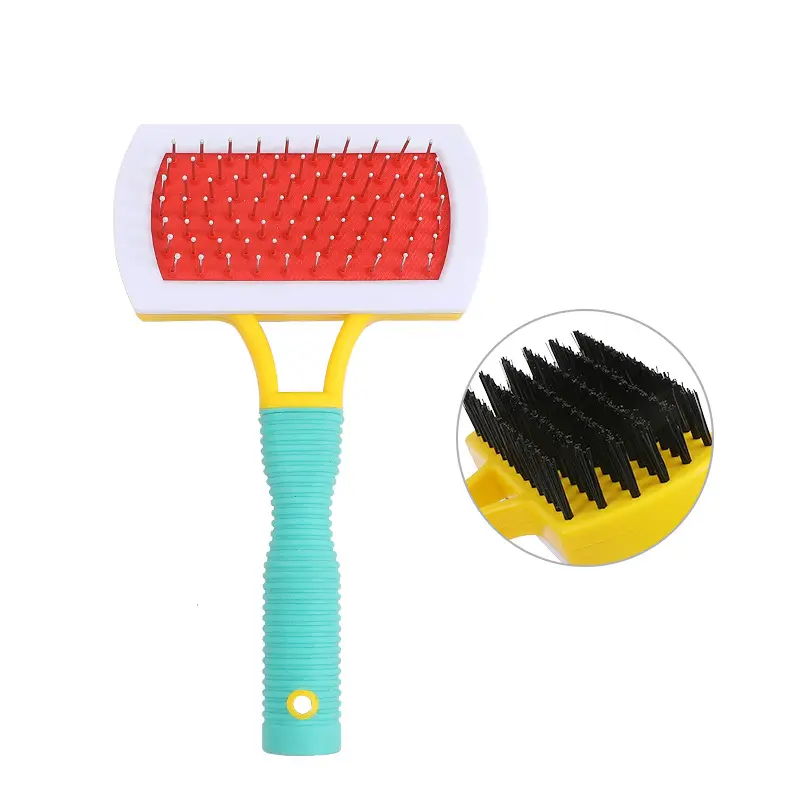 Usine directe épilateur pour animaux de compagnie brosse de toilettage doux Double face chien chat bain brosses de Massage