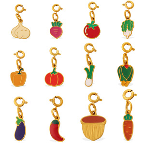 <b>Cute</b> Vegetable Charms Stainless Steel DIY Jewelry Pendant For <b>Bracelet</b> Necklace Accessories - Product Image 5