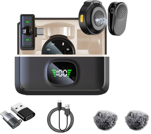<b>Wireless</b> Microphone Camera Phone 3 in 1 Vlog Interview Live Stream <b>Wireless</b> Microphone Coin Lapel Clip Lavalier Microphone - Product Image 1