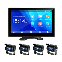 Système d'enregistrement DVR pour camion, bus, camping-car avec écran 10,1 pouces, 4 canaux, moniteur quadruple, Carplay, caméra 1080P