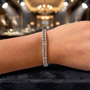 EtherStar Jewels - Brazalete de Diamantes Cultivados en Laboratorio con Certificación IGI, Corte Esmeralda de 15.00 CT, Estilo Clásico, Oro Sólido de 18K, 14K, 10K, 925 - Product Image 2
