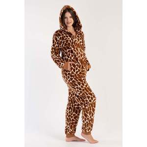 Women's Loose Fit Long-Sleeve Zip-Up Soft Hooded <b>Jumpsuit</b> Cuffed Pockets for Workout <b>Party</b> Fitness Print Pattern Autumn Season - Product Image 2