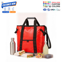 Sac isotherme portable en PVC et PU avec fermeture éclair et bandoulière réglable pour pique-nique, plage et voyage