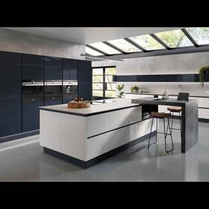 Muebles de Cocina Personalizados, Gabinetes de Cocina Modernos de Alto Brillo, Muebles de Cocina Modulares de Madera, Almacenamiento de Tablero de Melamina con Isla - Product Image 6