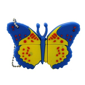 De dibujos animados de silicona mariposa Pen Drive 64GB 32GB 16GB 4GB 2GB 8GB de memoria palo de memoria Usb Flash Drive - Product Image 2