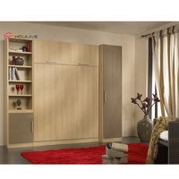 Lit escamotable pour gain de place Meuble en bois couleur lit mural et placard