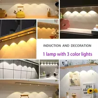Lampe LED pour armoire Lampe à LED rechargeable par USB avec détecteur de mouvement pour la cuisine Armoire Éclairage d'armoire Taircase Backlight Night Light