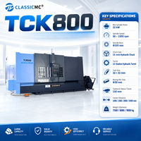 Tour CNC à banc incliné robuste TCK800, longueur de tournage 3000 mm, déplacement de l'axe Z 1000 mm pour le tournage de longs arbres et de raccords