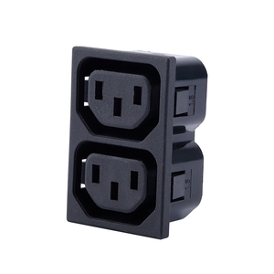 Produttore 15A 250V a scatto in IEC320 C13 X 2 catena di alimentazione connettore femmina connettore <span class=keywords><strong>presa</strong></span> di <span class=keywords><strong>corrente</strong></span> AC - Product Image 1