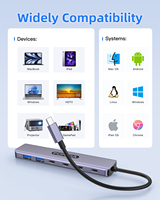Forida Multi Función Adaptador Usb Tipo C Hub 7 en 1 Usb Hub para MacBook Pro y Tipo C Windows Laptops