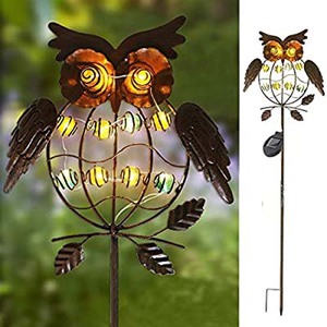 Lámpara Solar de Jardín con Forma de Búho, 10 LED, Resistente al Agua, Decoración Solar para Exteriores - Product Image 1