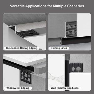 Bordure en alliage d'aluminium en forme de L moderne |   Bande de finition pour <span class=keywords><strong>plafond</strong></span> suspendu, joint mural, bande de séparation pour villa <span class=keywords><strong>et</strong></span> hôtel |   Durable - Product Image 5