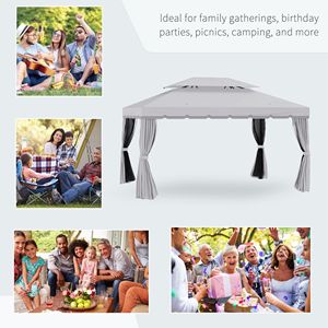 DB <b>for</b> Hot sale 10' X 13' Patio <b>Gazebo</b> Rot Proof Outdoor Aluminum Frame Garden Lawn Canopy Shelter with Netting <b>Curtains</b> - Product Image 6