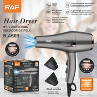 Sèche-cheveux RAF R.4509 1200W, matériau ABS, 15000 tr/min, protection contre la surchauffe, faible bruit, design léger